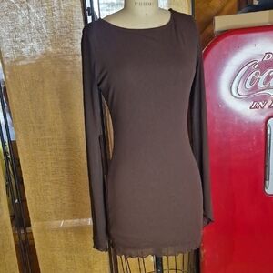 Fashion Nova Chocolate Long Sleeve Top